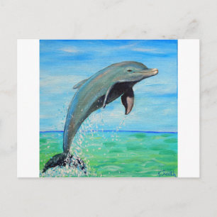 Carte Postale Peinture sur dauphin