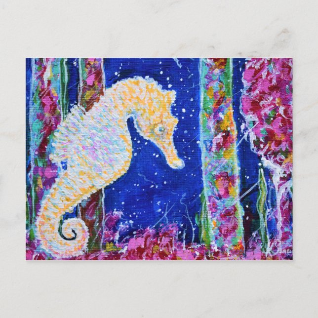 Carte Postale Peinture sur hippocampe (Devant)
