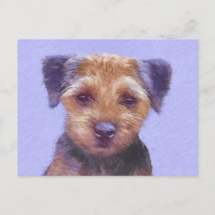 Carte Postale Peinture sur la frontière de Terrier - jolie art o