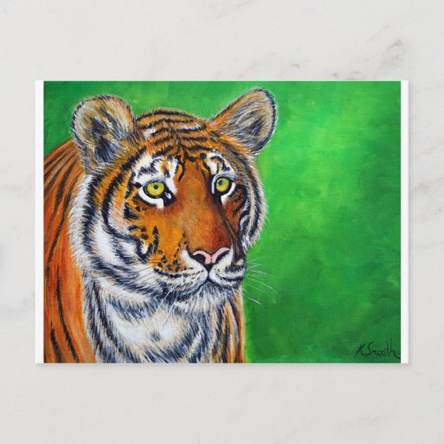 Carte Postale Peinture sur tigre (Devant)