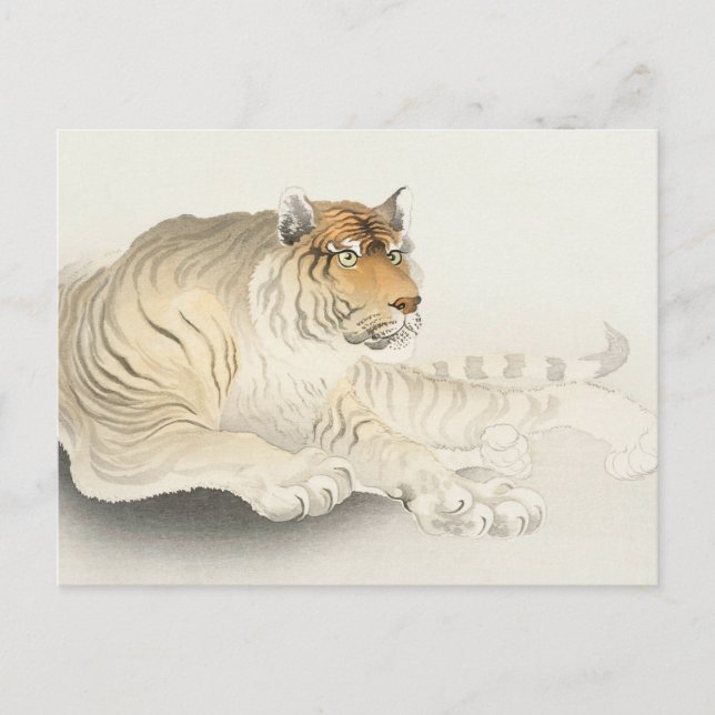Carte Postale Peinture sur tigre par Ohara Koson (Devant)