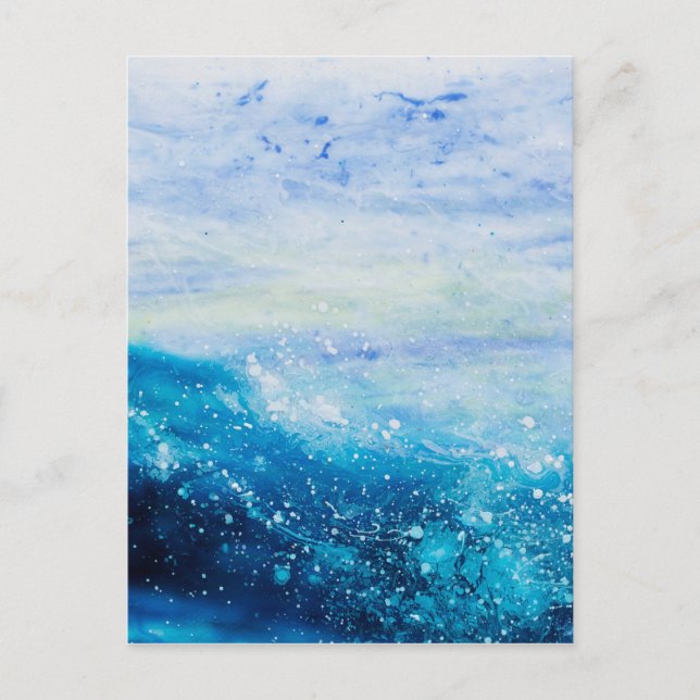 Carte Postale Peinture sur vagues de l'océan Abstrait, vagues de (Devant)