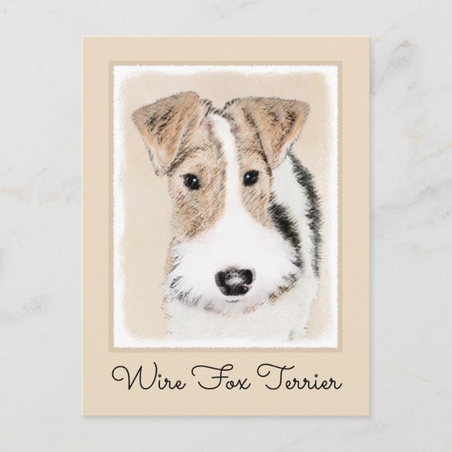 Carte Postale Peinture Terrier de Renard de fil - Cute Original  (Devant)