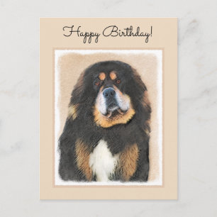 Carte Postale Peinture Tibétaine Mastiff - Joli art original chi