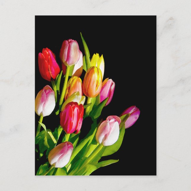 Carte Postale Peinture Tulip - Art Fleur original (Devant)