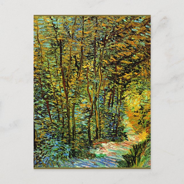 Carte Postale Peinture Van Gogh, Un sentier dans les bois (Devant)