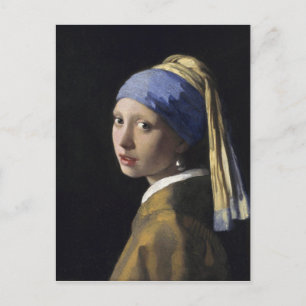 Carte Postale Peinture Vermeer - Fille à oreille perle