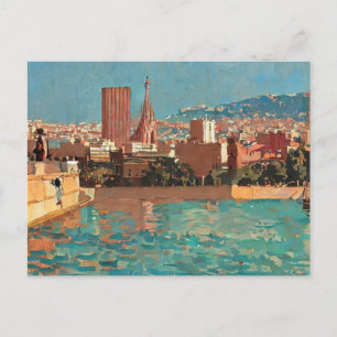 Carte Postale Peinture vintage de Barcelone