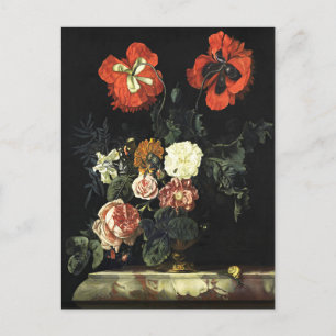 Carte Postale Peinture vintage Vie morte avec Fleurs