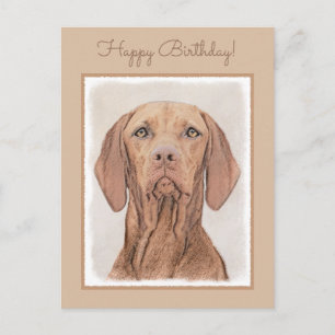 Carte Postale Peinture Vizsla - Joli art original chien