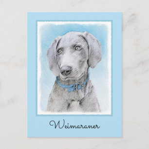 Carte Postale Peinture Weimaraner - Joli art original chien