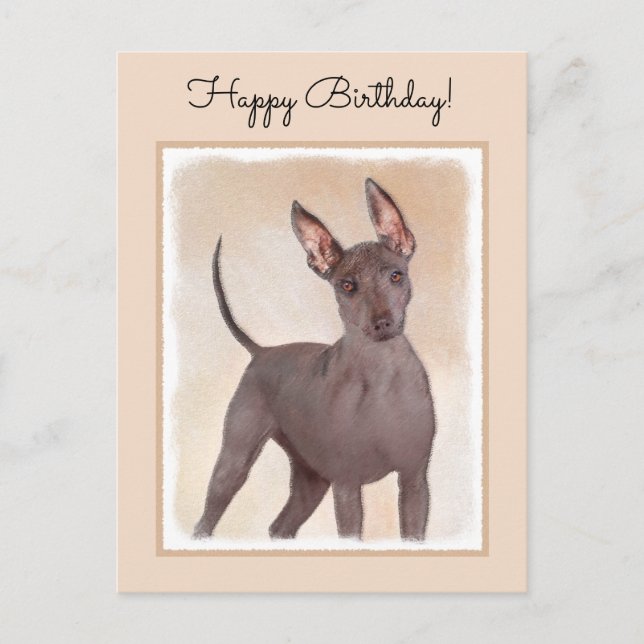 Carte Postale Peinture Xoloitzcuintli - Cute Original Chien Art (Devant)
