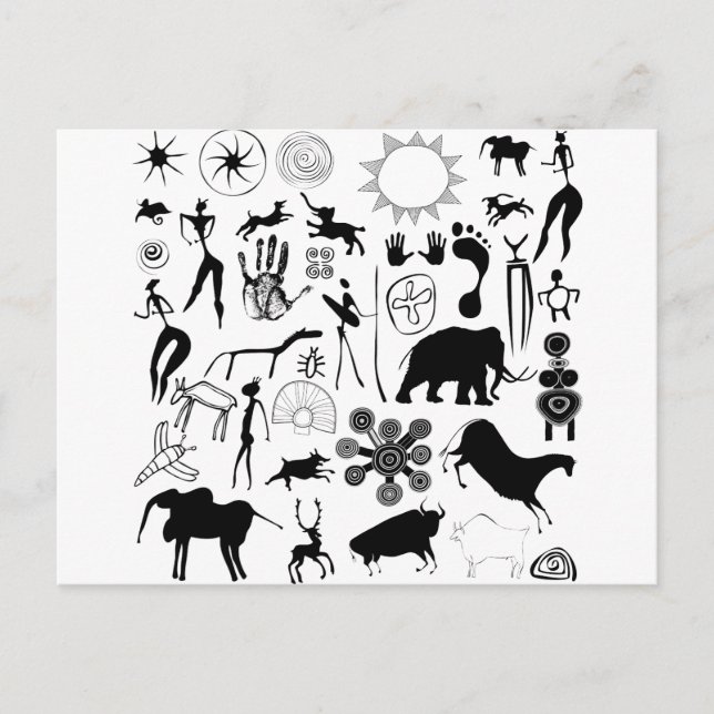 Carte Postale Peintures rupestres - art primitif (Devant)