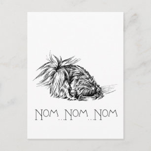 Carte Postale Peke mangeur enthousiaste