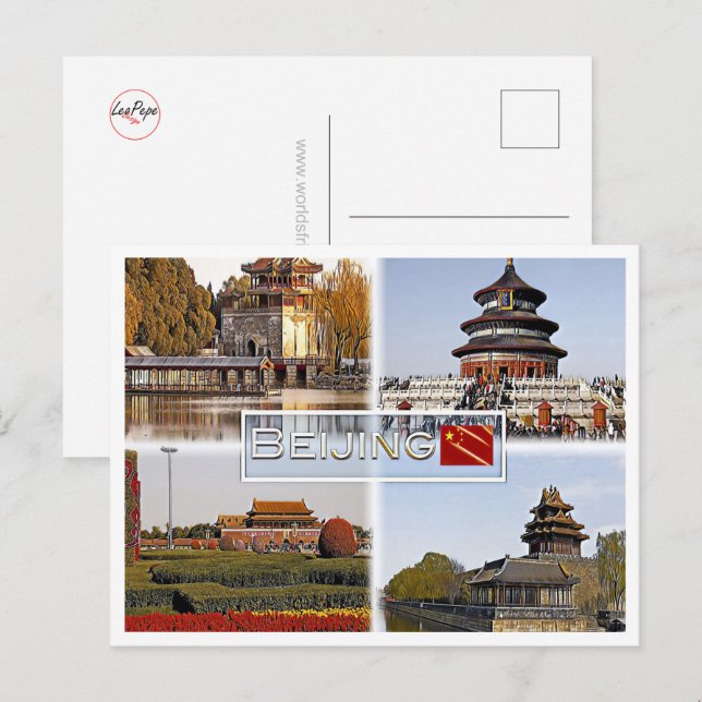 Carte Postale Pékin - Chine - Mosaïque - (Devant / Derrière)