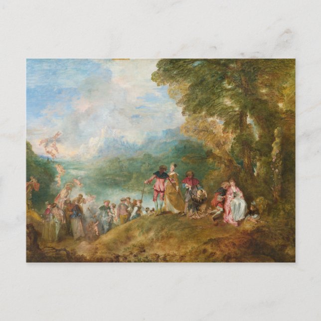 Carte Postale Pèlerinage en Cythère L'embarquement pour la Cythè (Devant)