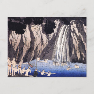 Carte Postale Pèlerins dans la cascade par Utagawa Kuniyoshi