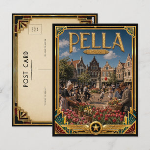 Carte Postale Pella Iowa Art Déco vintage de l'âge d'or