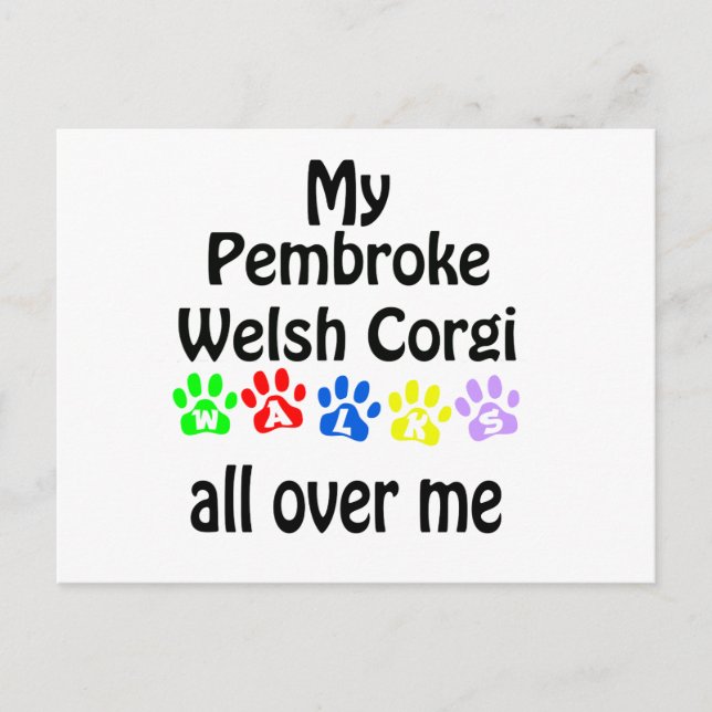 Carte Postale Pembroke Welsh Corgi Marche Design (Devant)