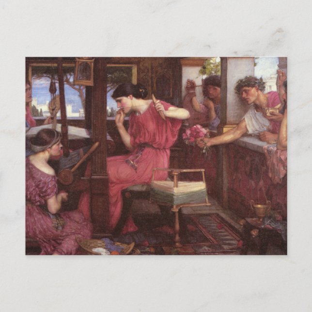 Carte Postale Penelope And The Suitors - John William Waterhouse (Devant)