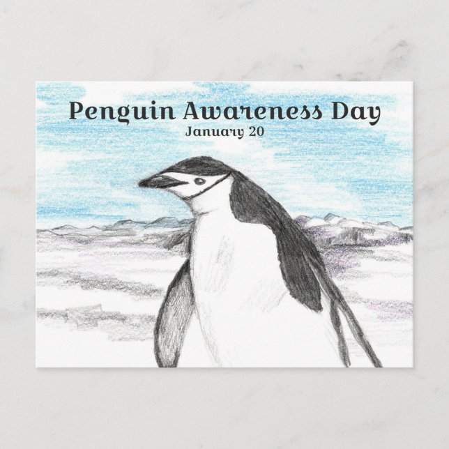 Carte Postale Penguin Awareness Day January 20 Winter (Devant)