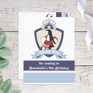 Carte Postale Penguin Club de natation Enfants été Anniversaire 