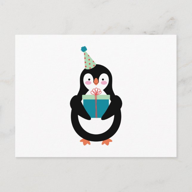 Carte Postale Penguin d'anniversaire (Devant)