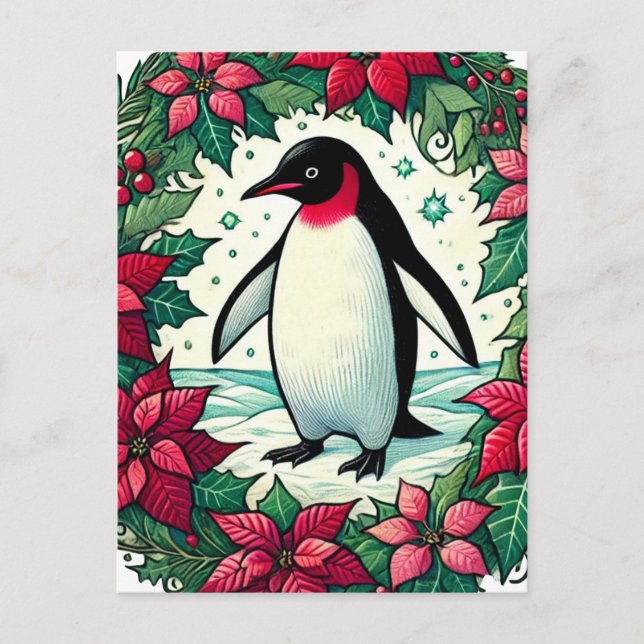 Carte Postale Penguin de Christmas (Devant)