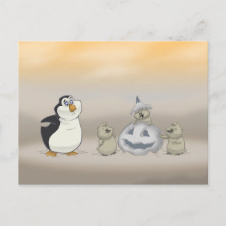 Carte Postale Penguin Halloween Postcard