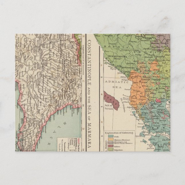 Carte Postale Péninsule balkanique d'ethnog, Constantinople (Devant)