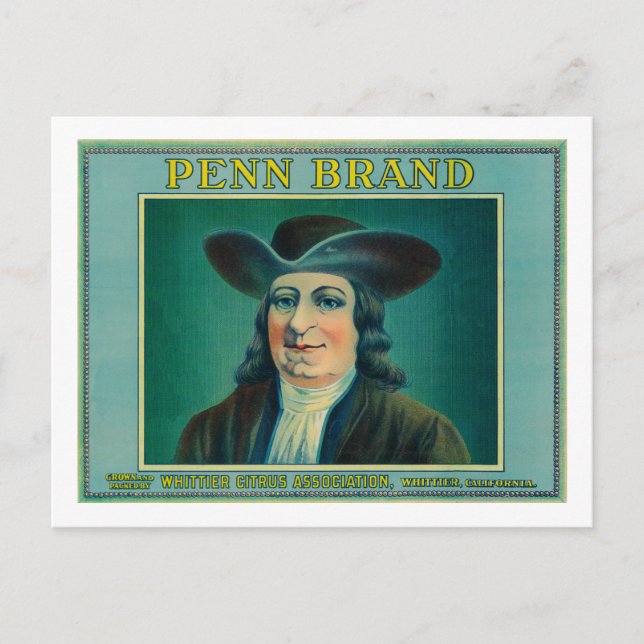 Carte Postale Penn Lemon LabelWhittier, CA (Devant)