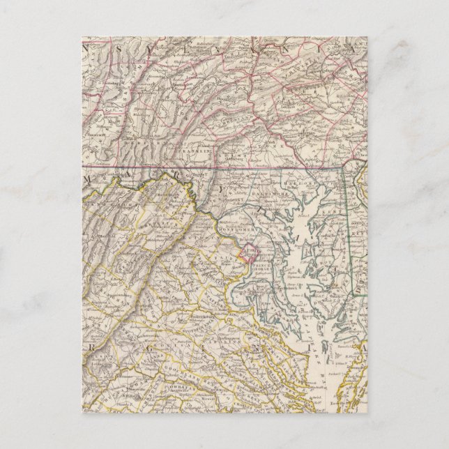 Carte Postale Penn, NJ, Md, Dela, DC, Virginie (Devant)