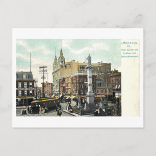 Carte Postale Penn Square vintage, Lancaster, Pennsylvanie