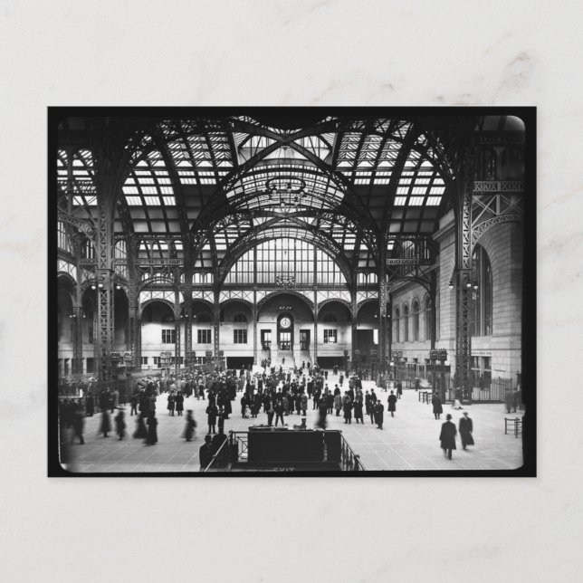 Carte Postale Penn Station NYC 1910 Diapositive de lanterne magi (Devant)
