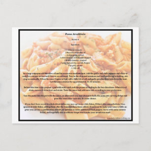 Carte postale Penne Arrabbiata Recette
