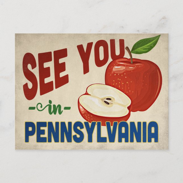 Carte Postale Pennsylvania Apple - Vintage voyage (Devant)