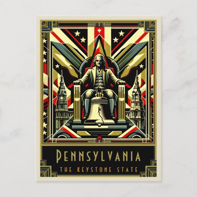 Carte Postale Pennsylvania | Art déco (Devant)