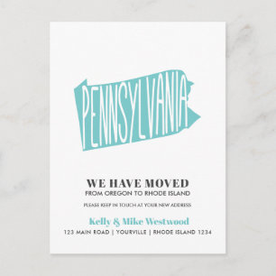 Carte Postale PENNSYLVANIA Nous avons déplacé Nouvelle adresse N