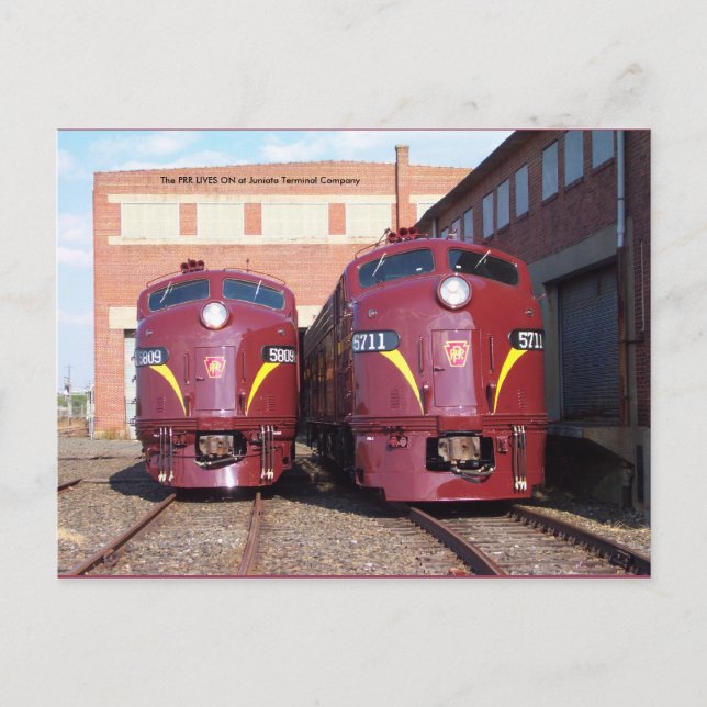 Carte Postale Pennsylvania Railroad E-8a, s (JTFS) 5809 et 5711 (Devant)