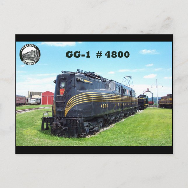Carte Postale Pennsylvania Railroad Locomotive GG-1 #4800 -2- (Devant)