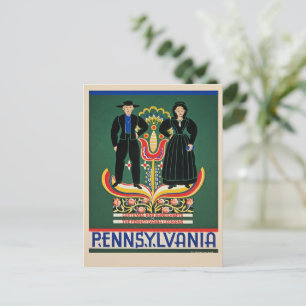 Carte Postale Pennsylvanie, affiche de voyage vintage,