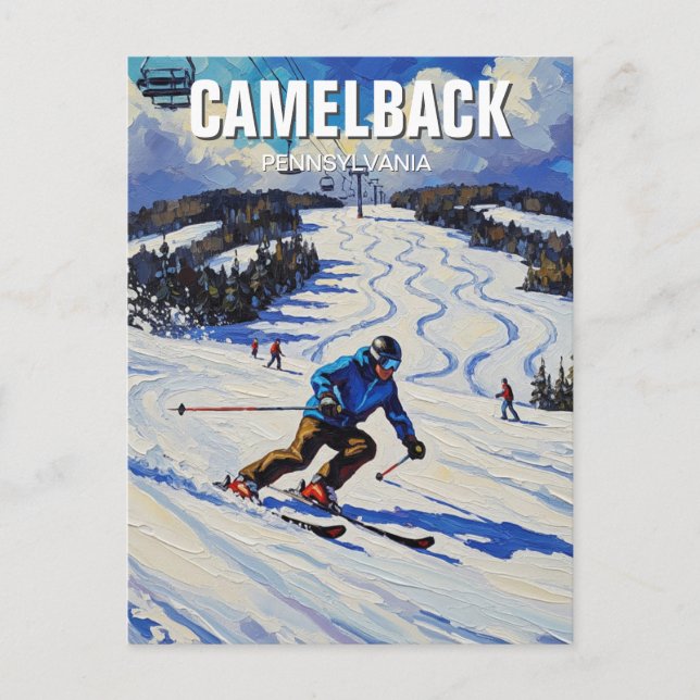 Carte Postale Pennsylvanie Camelback Tannersville Ski (Devant)