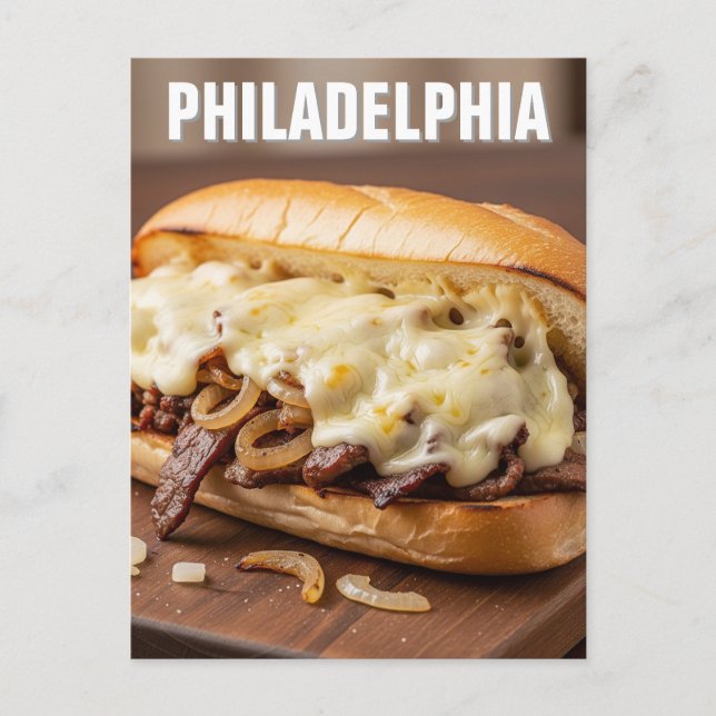 Carte Postale Pennsylvanie Philadelphia Philly Cheesesteak (Devant)