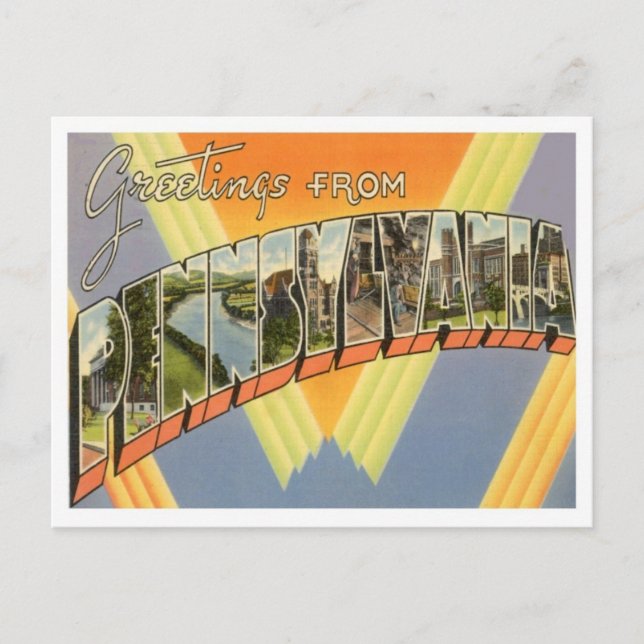 Carte Postale Pennsylvanie salutations des États-Unis (Devant)