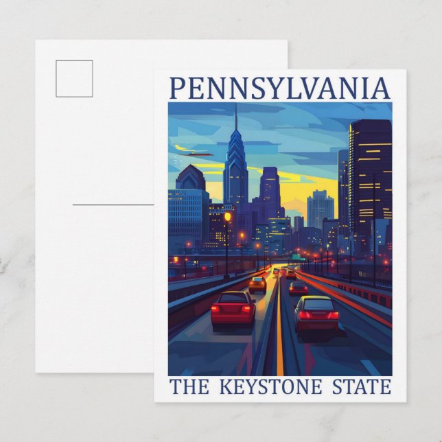 Carte Postale Pennsylvanie the Keystone State USA Travel Place (Devant / Derrière)