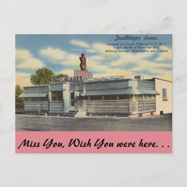 Carte Postale Pennsylvanie, Trailblazer Diner (Devant)