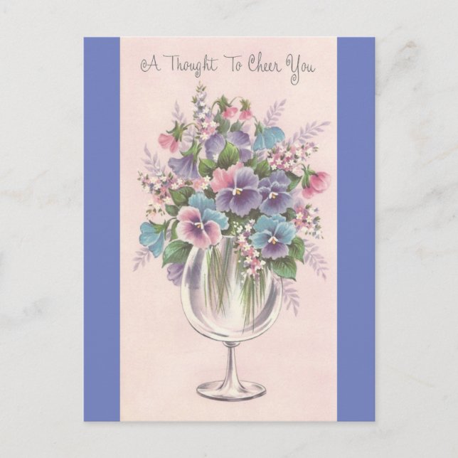 Carte Postale Pensées vintages de joie (Devant)