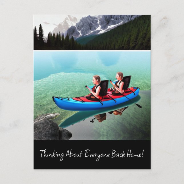 Carte Postale Penser à tout le monde à la maison (Devant)