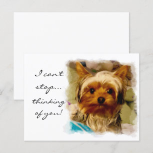 Carte Postale Penser à vous avec Love Yorkie  