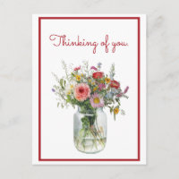 Penser à vous Fleurs d'aquarelle dans un bocal